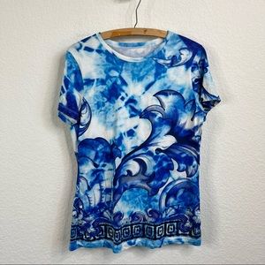 Versace Blue Patterned Women's Top